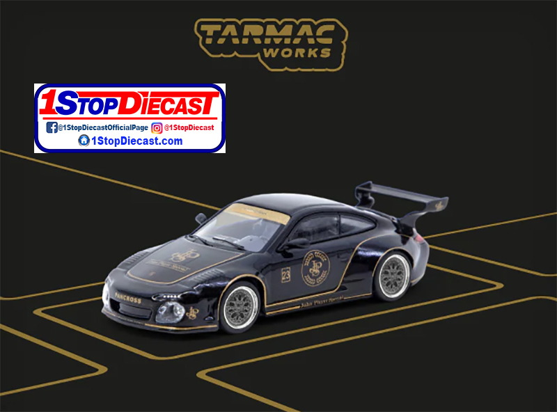 TARMAC WORKS 1/64 OLD  NEW PORSCHE 997 JPS BLACK W/ CONTAINER / *FREE USA  SHIPPING-www.1stopdiecast.com