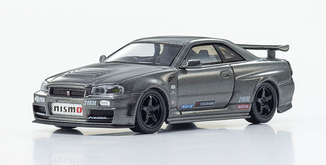 KYOSHO 1/64 NISSAN GT-R NISMO BNR34 CRS GRAY MOTN COMP / *FREE USA SHIPPING