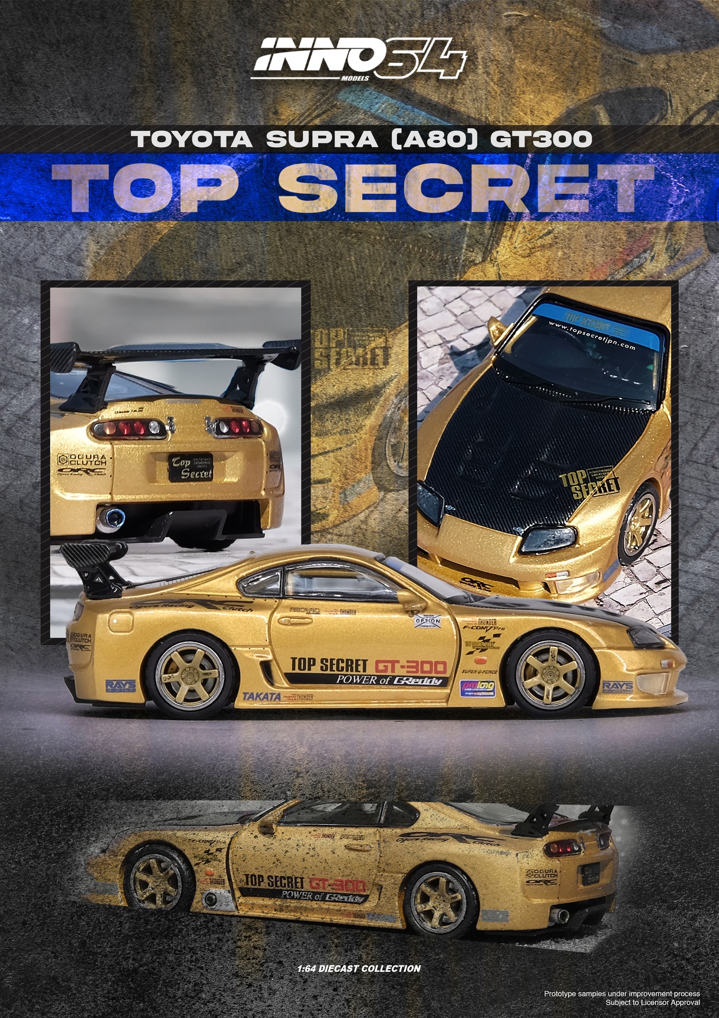 INNO64 1/64 TOYOTA SUPRA (A80) TOP SECRET GT300 / *FREE USA SHIPPING