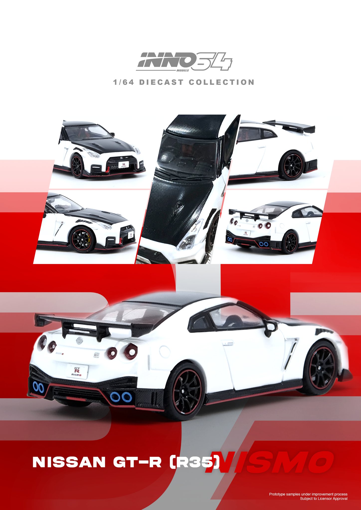 INNO64 1/64 NISSAN GT-R R35 NISMO RED / *FREE USA SHIPPING