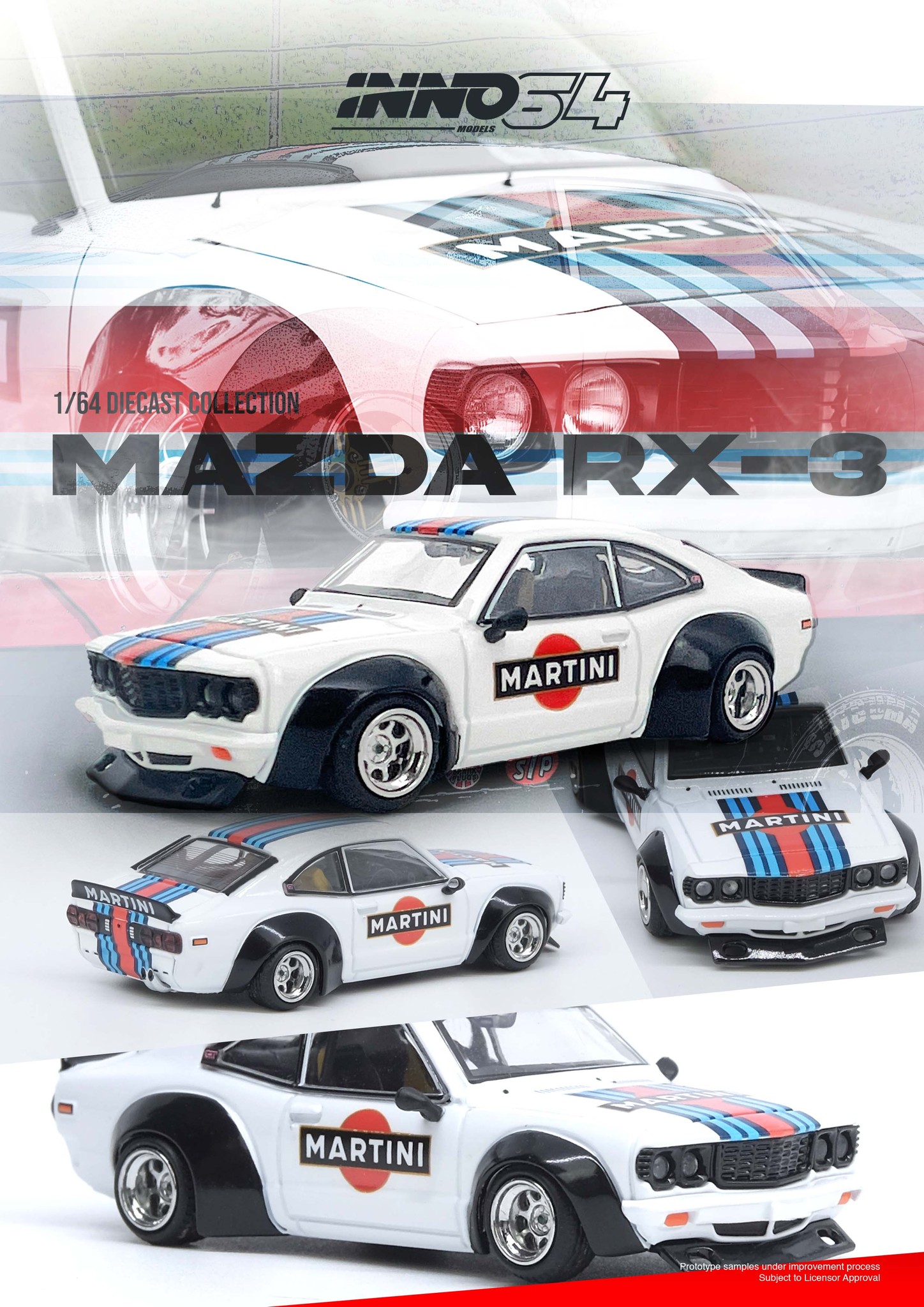 INNO64 1/64 MAZDA SAVANNA RX3 MARTINI RACING / *FREE USA SHIPPING