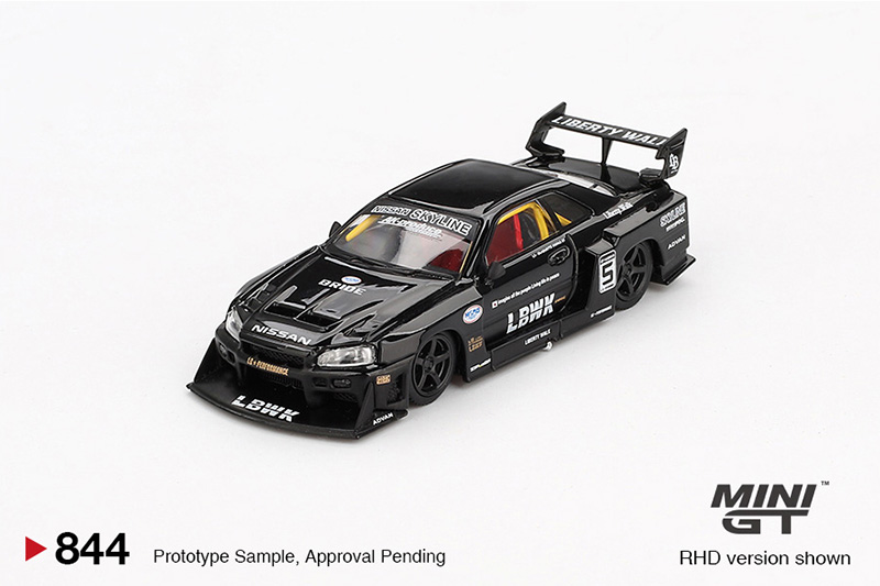 MINI GT 1/64 NISSAN SUPER SILHOUTTE SKYLINE LBER-R34 BLACK / *FREE USA SHIPPING